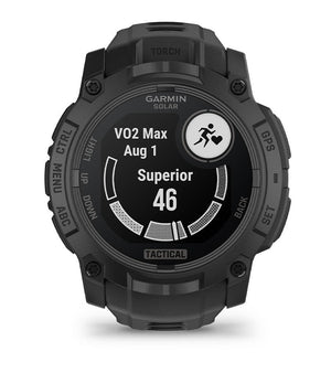 Instinct® 3 – 50 mm, Solar, Tactical Edition, Sort med sort rem