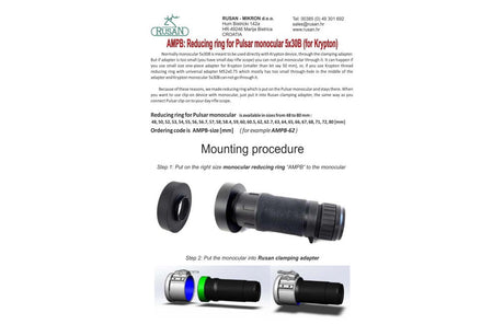 Reduksjonsring for Pulsar 3x20B og 5x30B okular (Krypton) – Rusan
