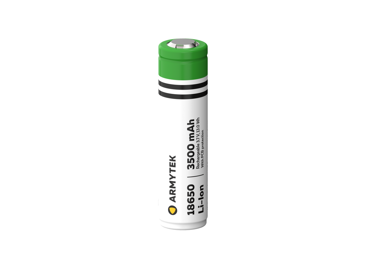 18650 Li-Ion 3500mAh batteri / Beskyttet / Oppladbart – Armytek