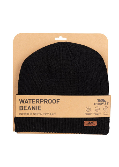 Chuck- Unisex Waterproof Beanie - Black - Trespass