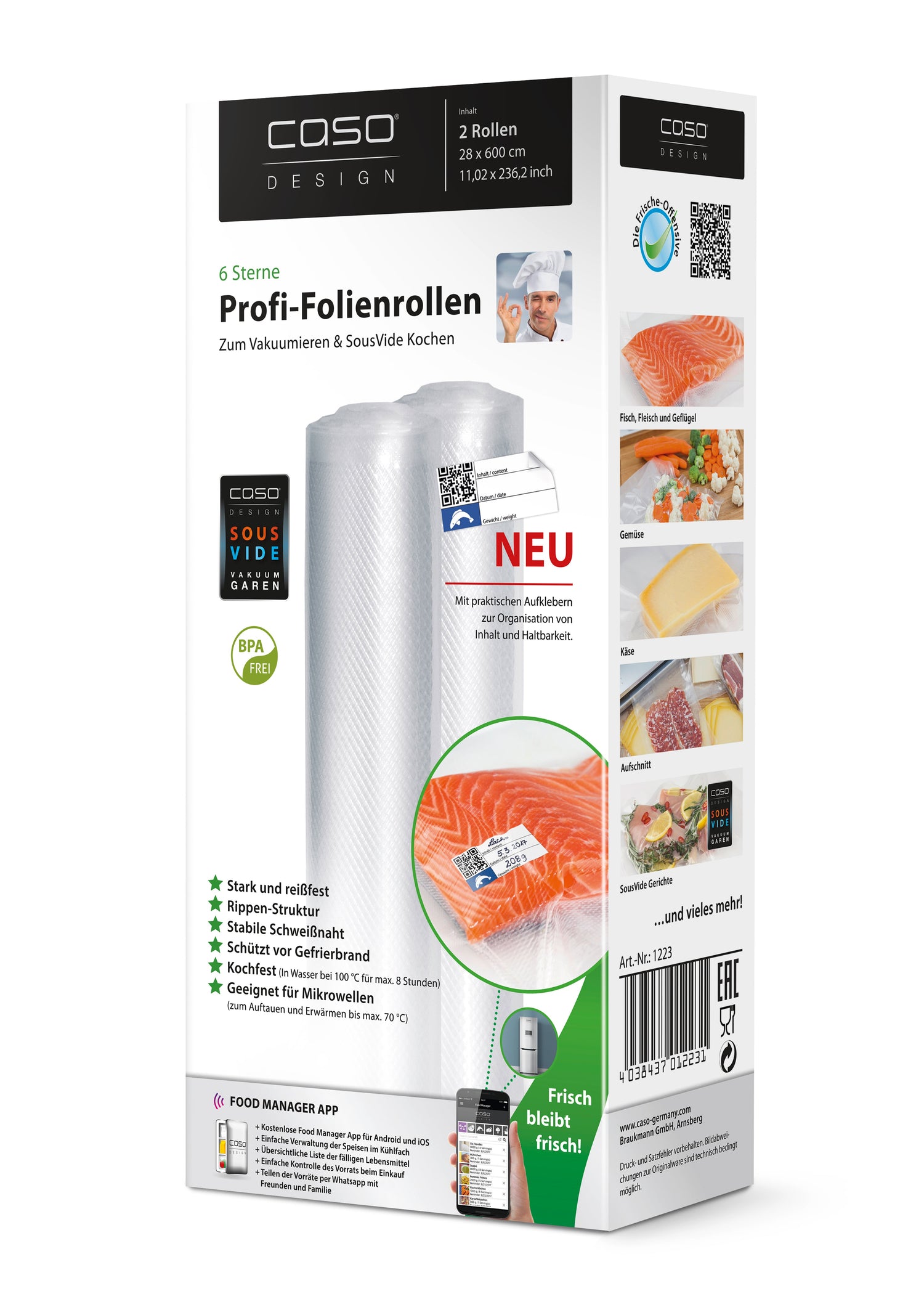 Folieruller 27,5x600 cm 2 Stk - 150 my – Caso