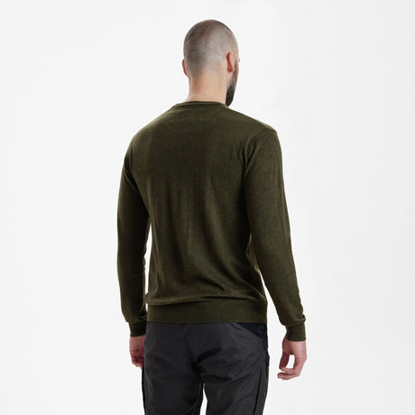 Kingston Strikkegenser Med Rund Hals - Green Melange – Deerhunter
