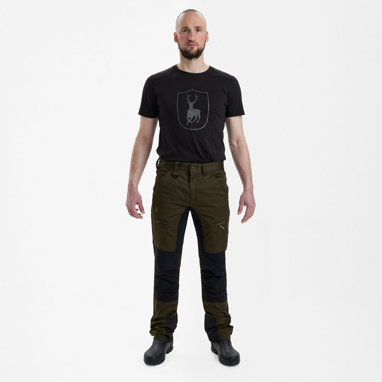 Rogaland stretchbukse med kontrast – Kort – Adventure Green – Deerhunter