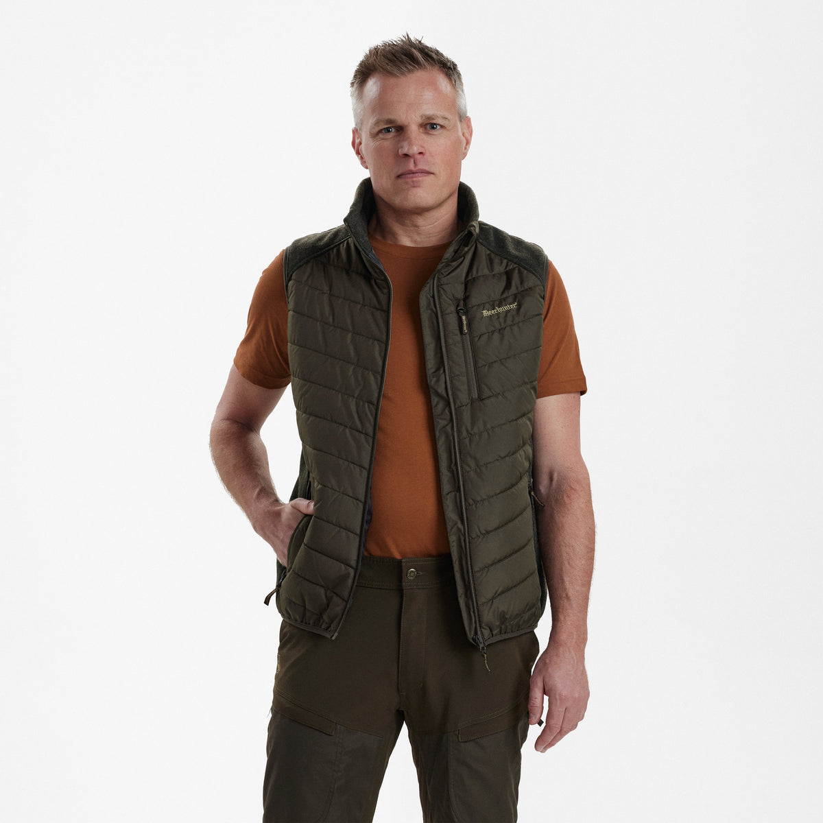 Moor Vattert Vest Med Strikk - Green – Deerhunter
