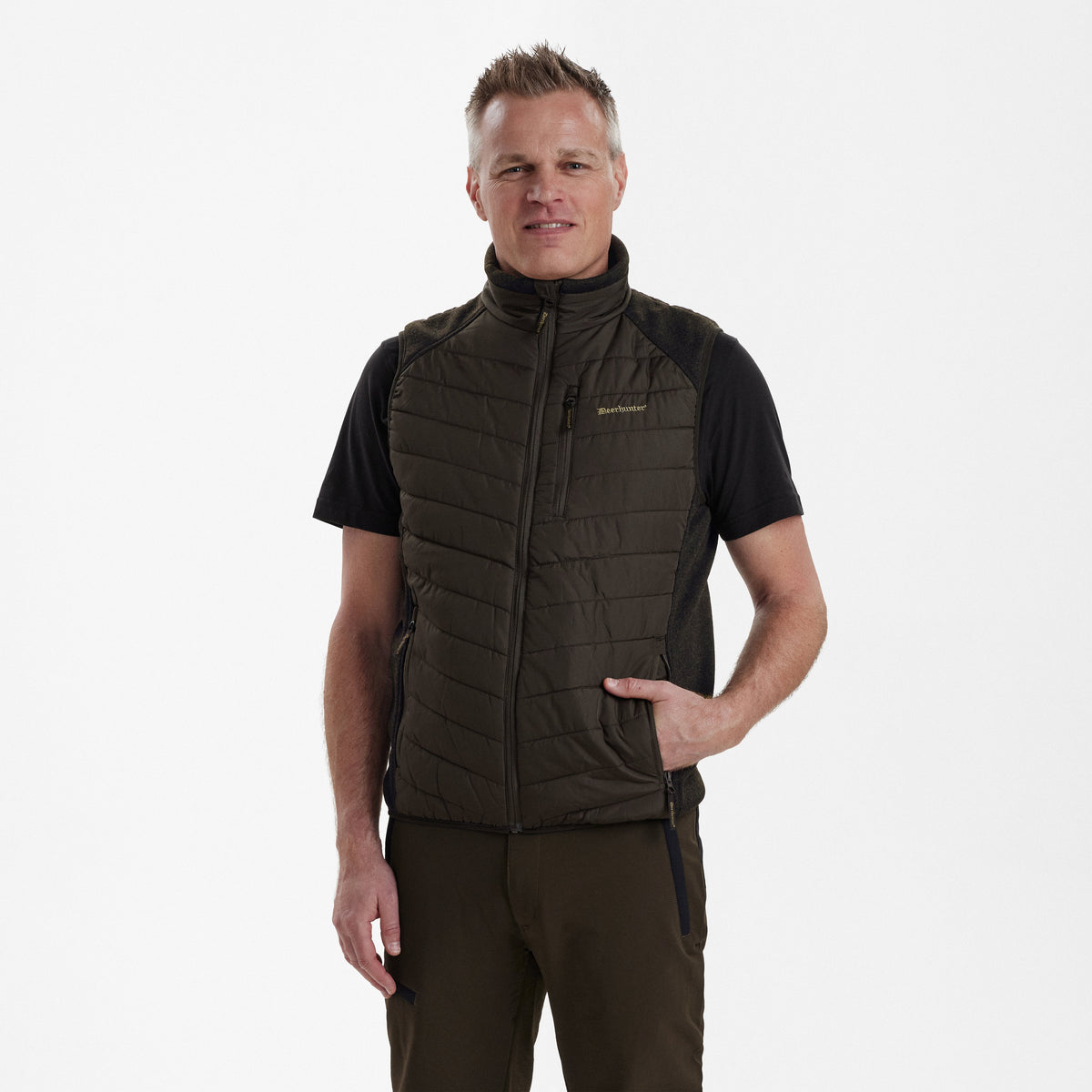 Moor Vattert Vest Med Strikk - Brun – Deerhunter