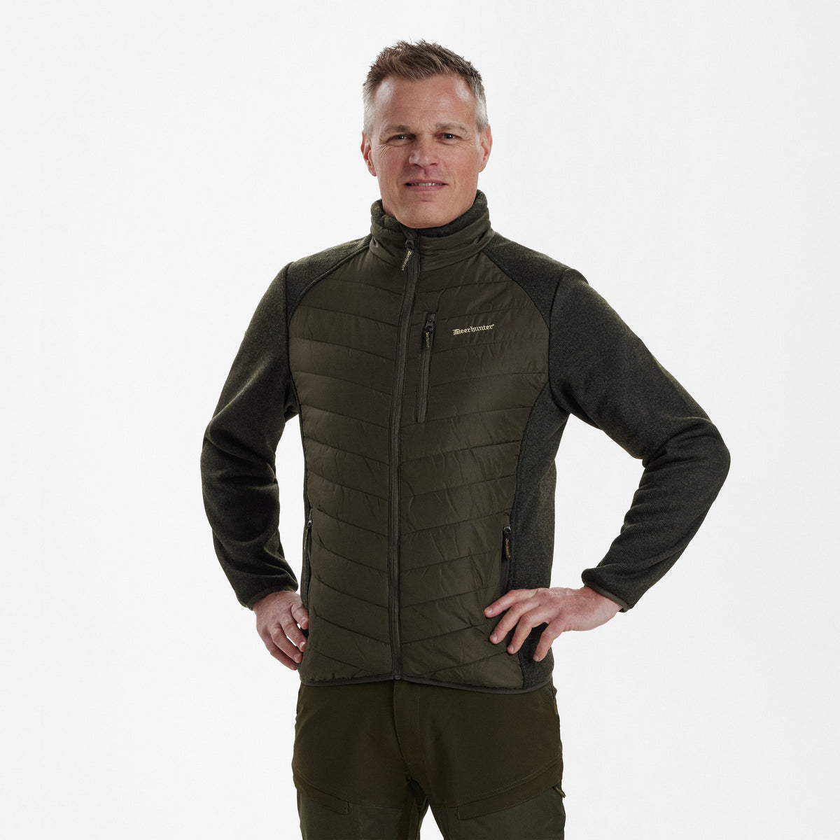 Moor Vattert Jakke Med Strikk - Green – Deerhunter