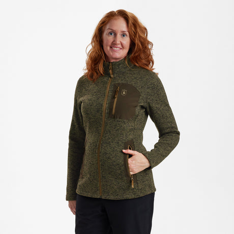 Lady Sarek Strikkejakke - Olive – Deerhunter