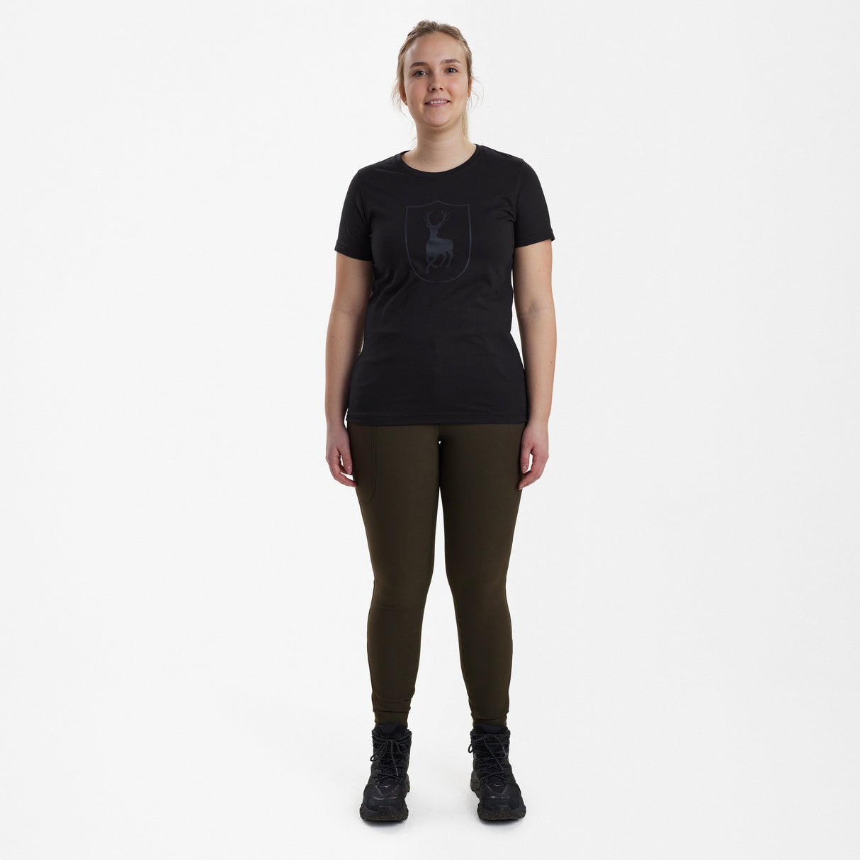 T-skjorte Dame med logo Svart – Deerhunter