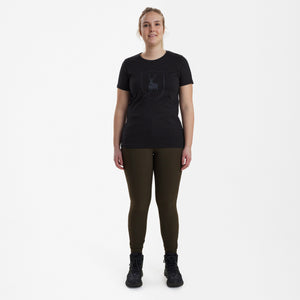 T-skjorte Dame med logo Svart – Deerhunter