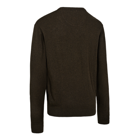 Harrington Strikkegenser Med V-hals - Brown Melange – Deerhunter