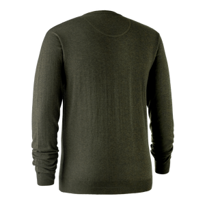 Kingston Strikkegenser Med Rund Hals - Green Melange – Deerhunter