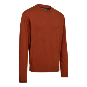Harrington Strikkegenser Med Rund Hals - Oak Rust Melange – Deerhunter