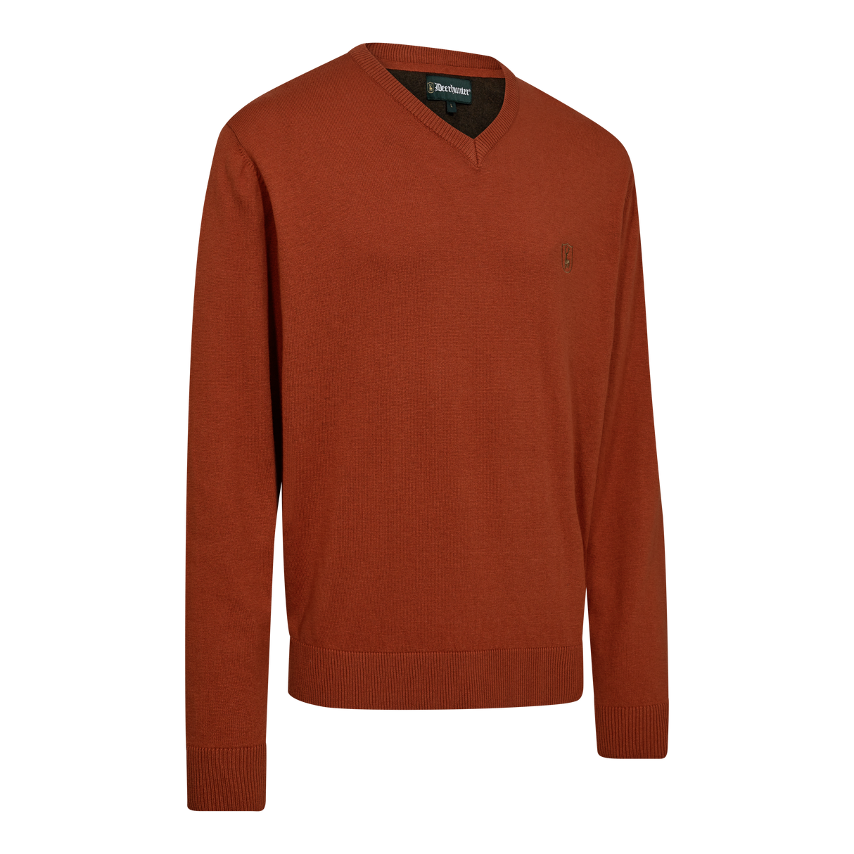 Harrington Strikkegenser Med V-hals - Oak Rust Melange – Deerhunter