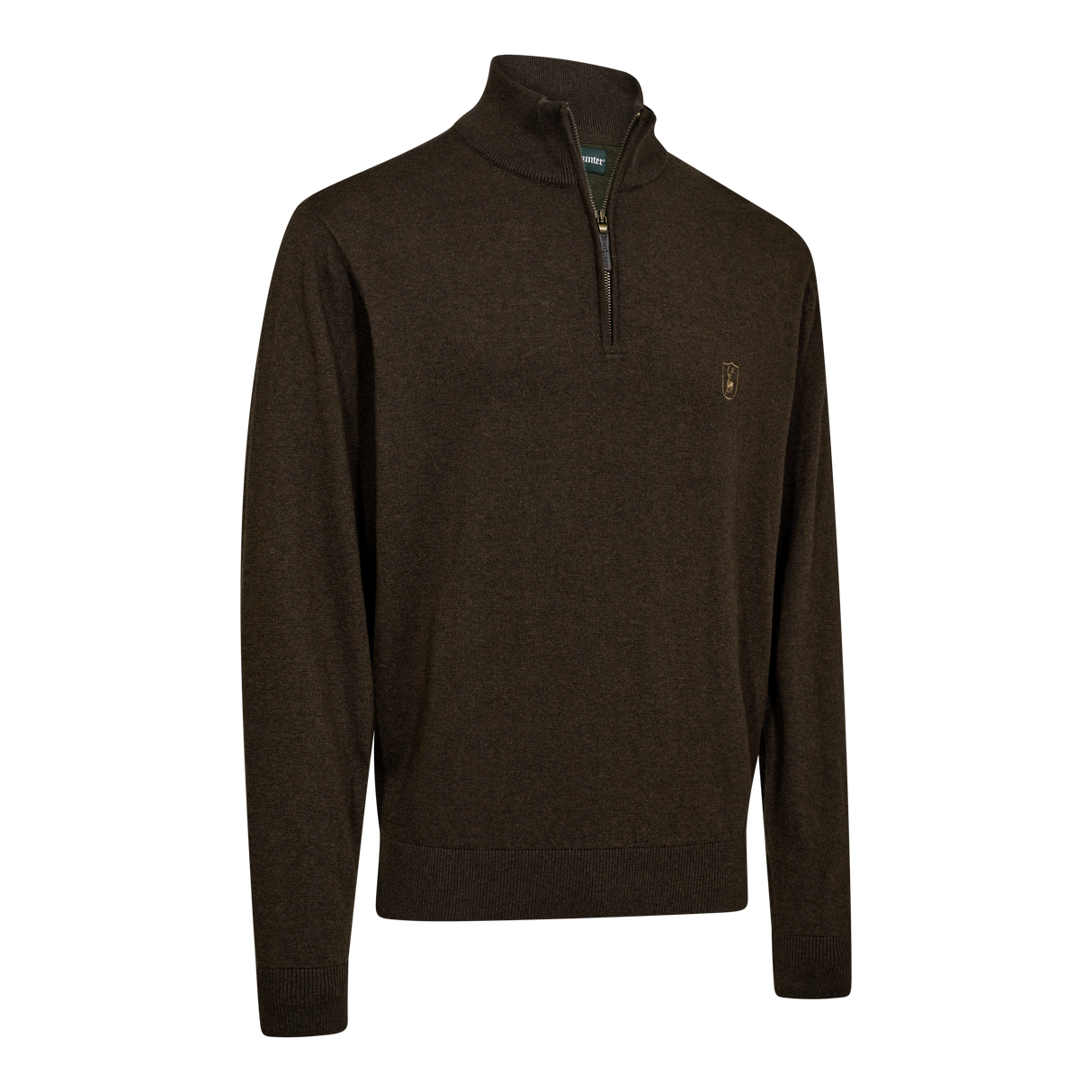 Harrington strikkegenser med glidelåshals – Forest Ember Melange – Deerhunter