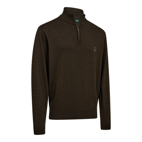 Harrington strikkegenser med glidelåshals – Forest Ember Melange – Deerhunter