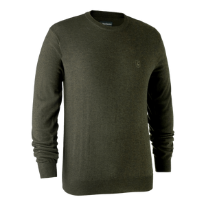 Kingston Strikkegenser Med Rund Hals - Green Melange – Deerhunter