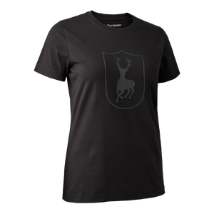 T-skjorte Dame med logo Svart – Deerhunter