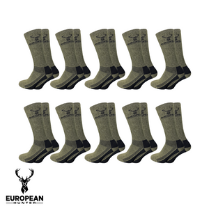 10-pakning jaktstrømper – European Hunter Grønn/Svart – European hunter