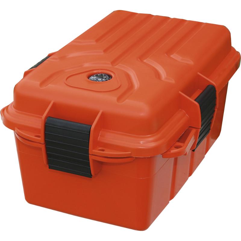 Overlevelsesboks m/Kompass Oransje/Vanntett 24,5x19,5x12 cm – MTM