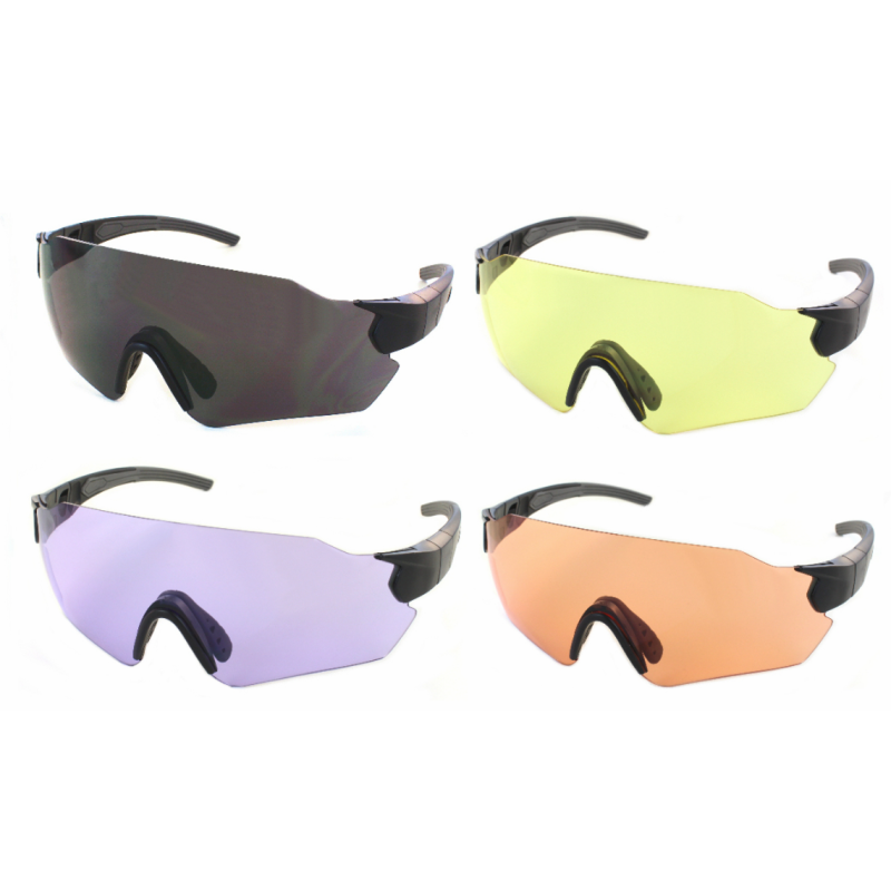 Skytebriller - Connect X Sett - Grå/Orange/Lilla/Gul – Evolution Eyewear