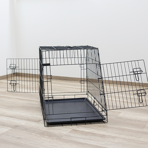 Sammenleggbart stålbur for hund, skrått – 63x48x57cm – Kerbl