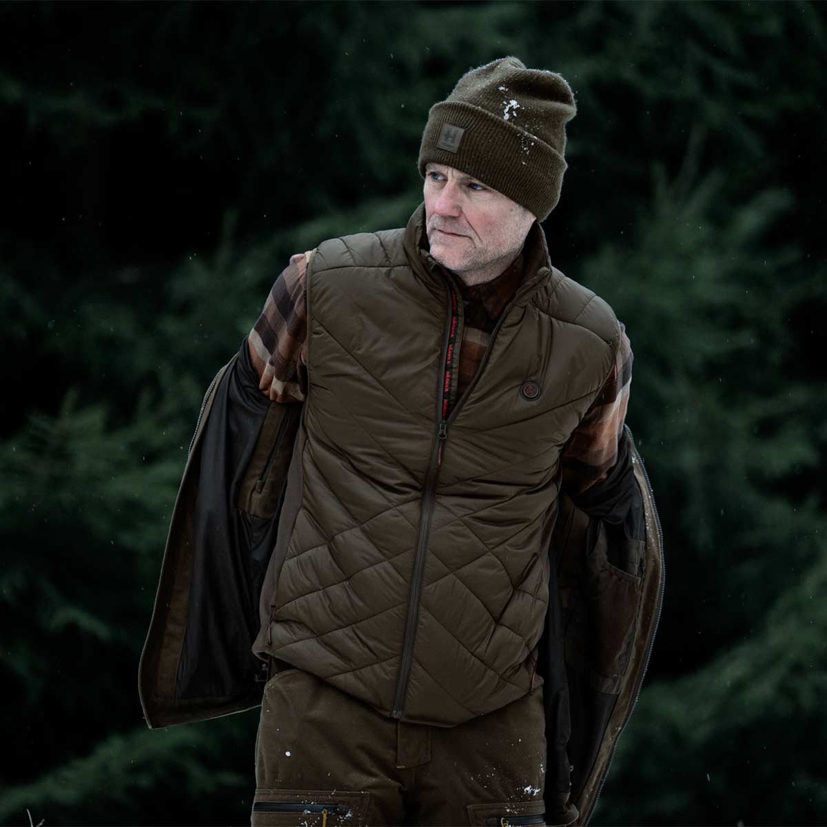 Heat Isolert Vest - Willow Green/Shadow Brown – Härkila