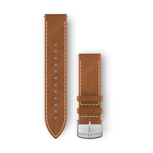 Quick Release remme (20 mm), Tan italiensk læder, sølv hardware