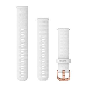 Quick Release remme (20 mm), Hvit, rosaguld hardware