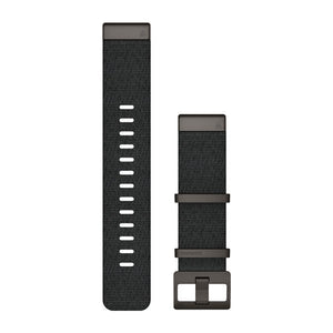 QuickFit® 22 urremme, Jacquardvævet nylonrem – Sortmeleret