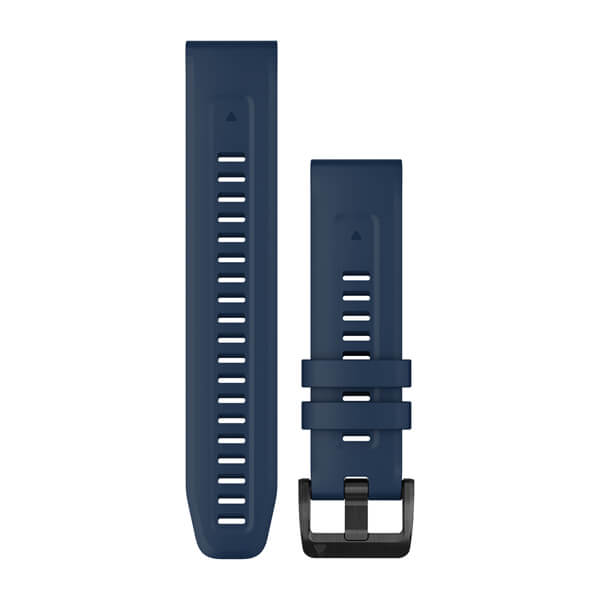 QuickFit® 22 Klokkeremmer, Captain Blue, Sort Maskinvare I Rustfritt Stål – Garmin