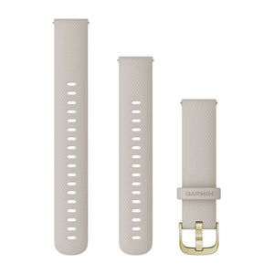 Quick Release remme (18 mm), Lys sand silikone, lys guld hardware