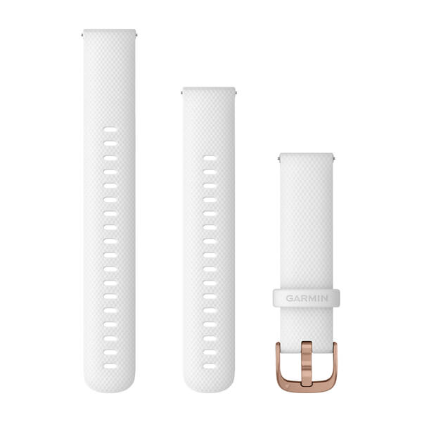 Quick Release remme (18 mm), Hvit, rosaguld hardware