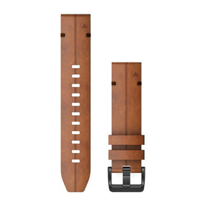 QuickFit® 22 Klokkereim, Chestnut Skinn – Garmin