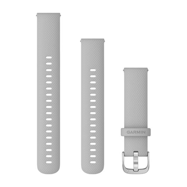 Quick Release remme (18 mm), Mist Grey, sølv hardware