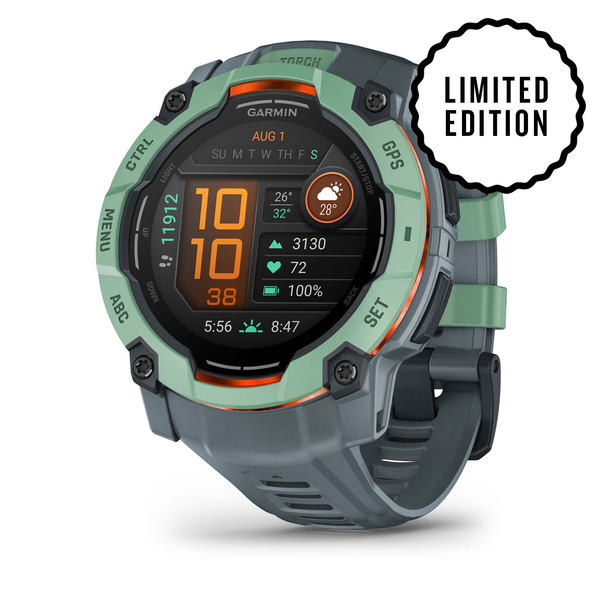 Instinct® 3 – 50 mm, AMOLED, Neotropic med Twilight rem
