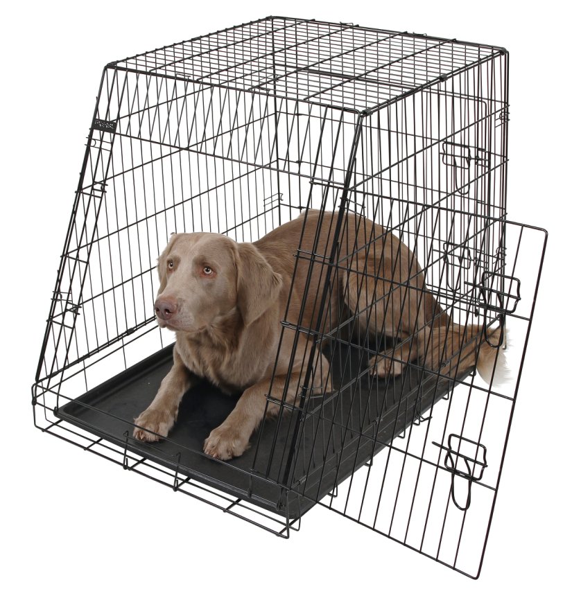 Sammenleggbart stålbur for hund, skrått – 63x48x57cm – Kerbl