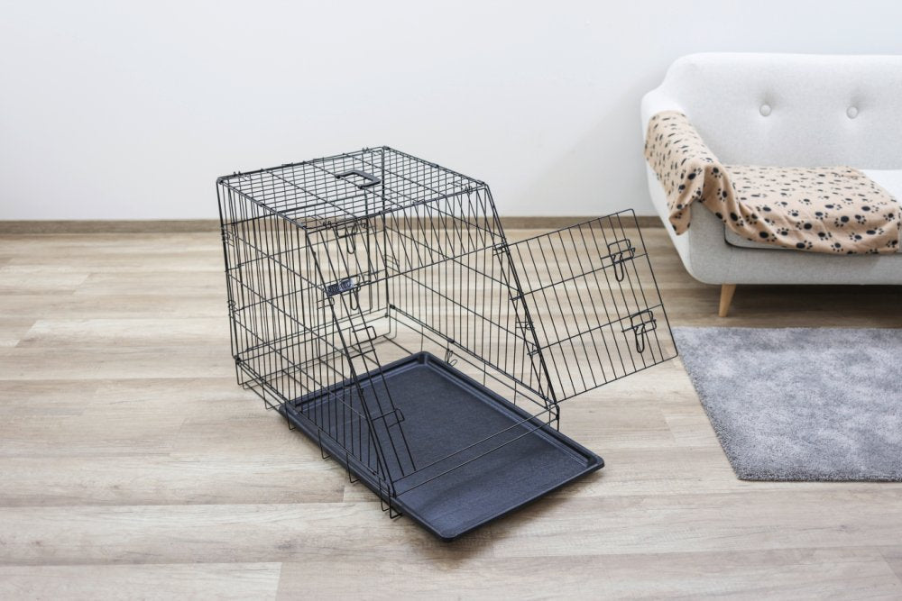 Sammenleggbart stålbur for hund, skrått – 63x48x57cm – Kerbl
