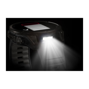 fēnix® 8 – 47 mm, AMOLED, Sapphire, Carbon Grey DLC-titanium med sort/Pebble Grey silikonerem