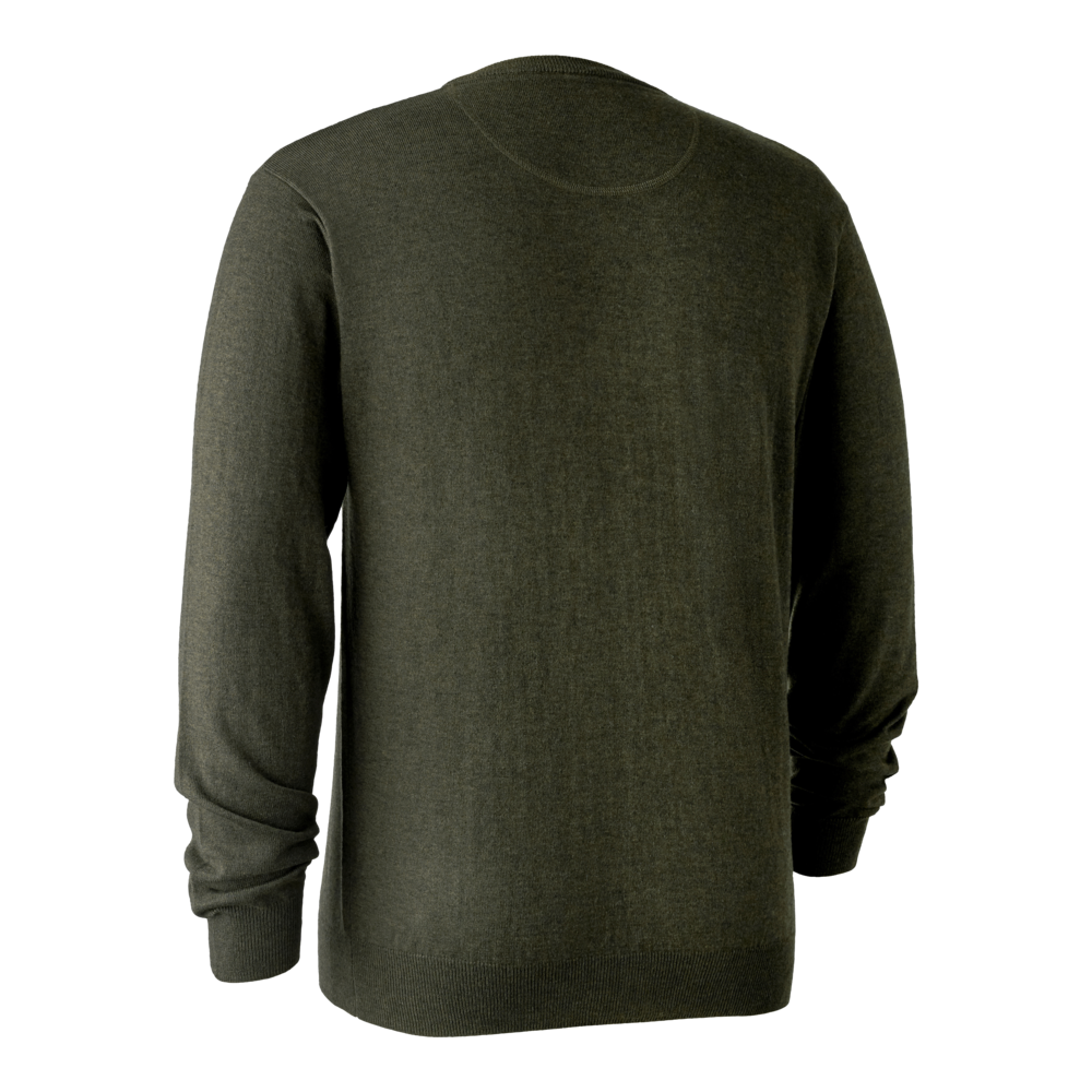 Kingston Strikkegenser med V-hals - Green – Deerhunter