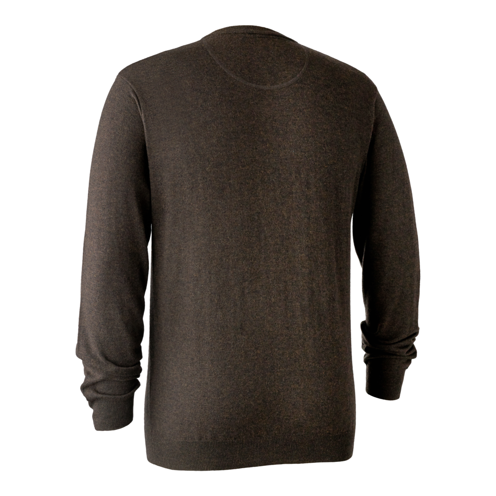 Kingston Strikkegenser Med V-Hals - Dark Elm – Deerhunter