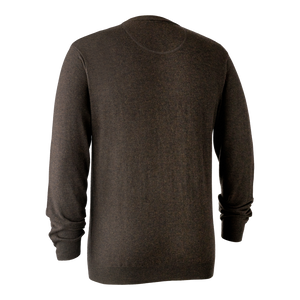 Kingston Strikkegenser Med V-Hals - Dark Elm – Deerhunter