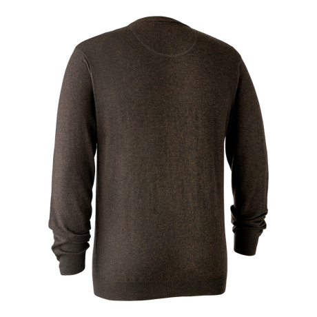Kingston Strikkegenser Med V-Hals - Dark Elm – Deerhunter