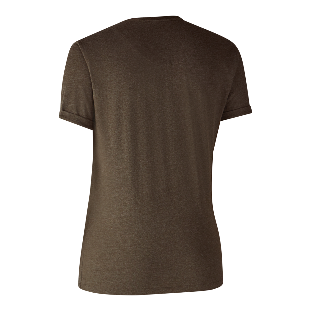 Basis 2-Pak T-Skjorte Brown Leaf Melange – Deerhunter