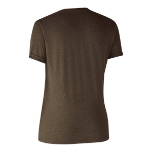Basis 2-Pak T-Skjorte Brown Leaf Melange – Deerhunter