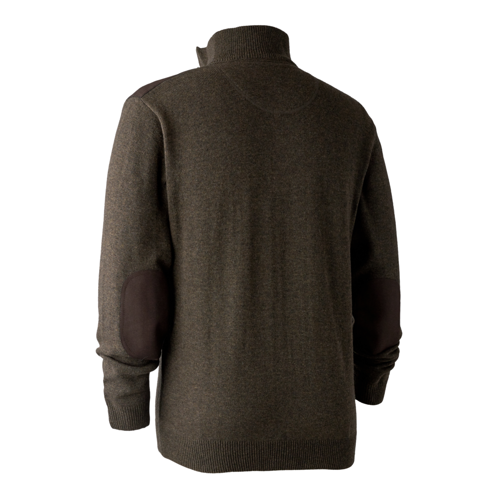 Sheffield Strikkegenser Med Glidelåshals - Dark Elm – Deerhunter