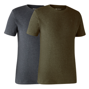 Basis 2-pak T-skjorte Adventure Green Melange – Deerhunter