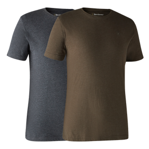 Basis 2-Pak T-Skjorte - Brown Leaf Melange – Deerhunter