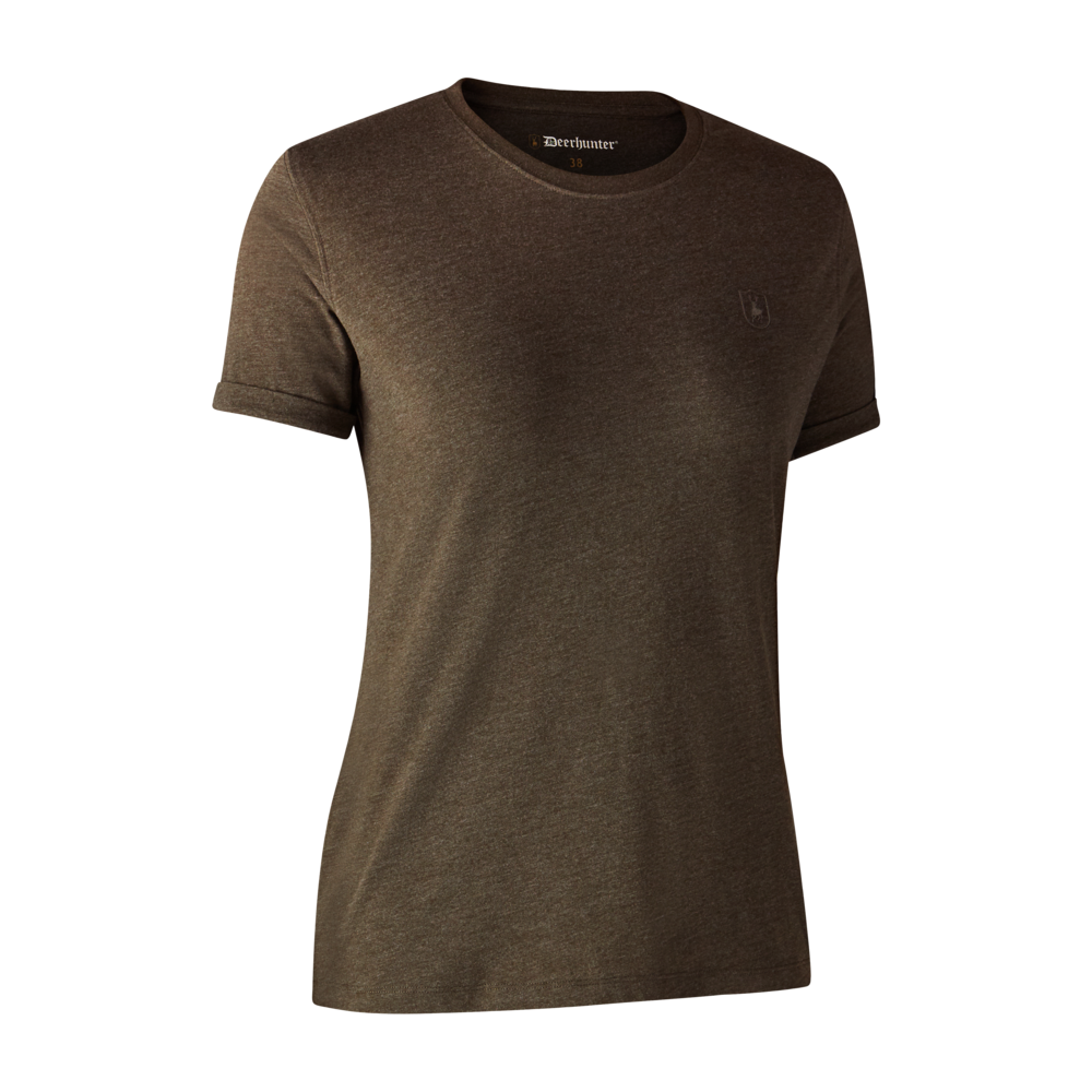 Basis 2-Pak T-Skjorte Brown Leaf Melange – Deerhunter