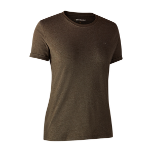 Basis 2-Pak T-Skjorte Brown Leaf Melange – Deerhunter